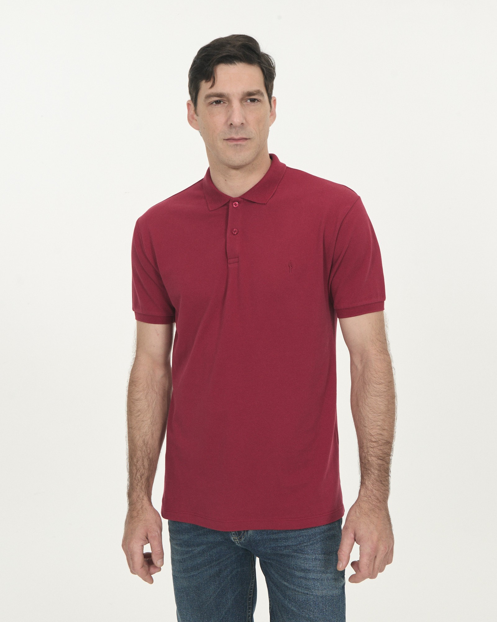 Remera Con Cuello Carilo Bordo Cardon