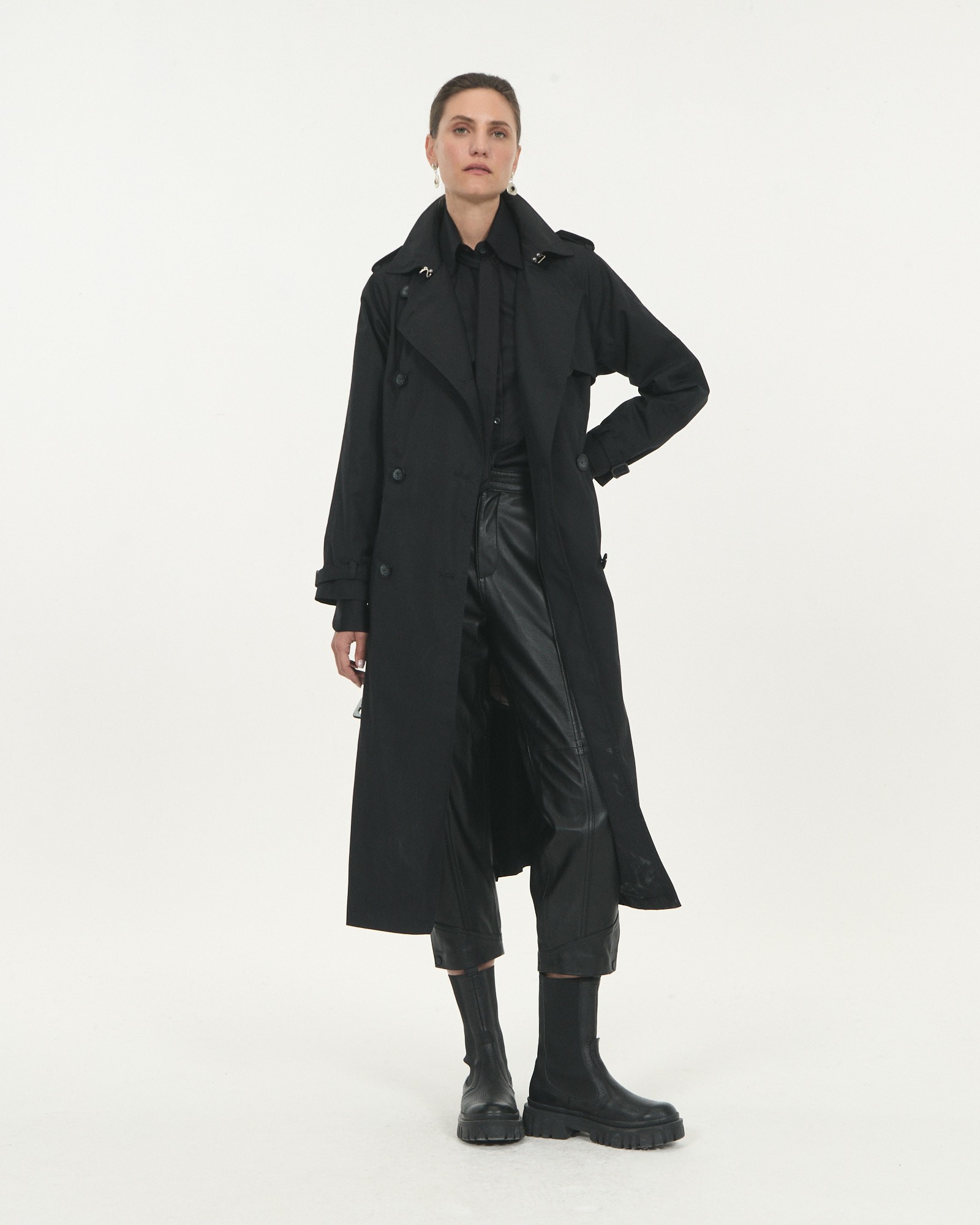 美品⭐️steven alan TC GABA BOLD トレンチコート 黒 S steven alan/TC GABA BOLD TRENCH /black 美品⭐️steven alan
